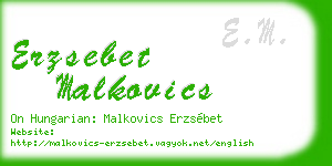 erzsebet malkovics business card